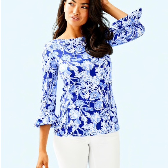 lilly pulitzer waverly ruffle top